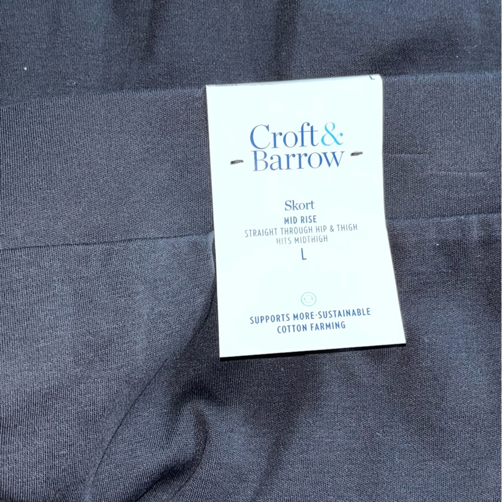 Croft & Barrow Black Midrise Large Easy Pull On Skort New with Tags - Picture 12 of 12